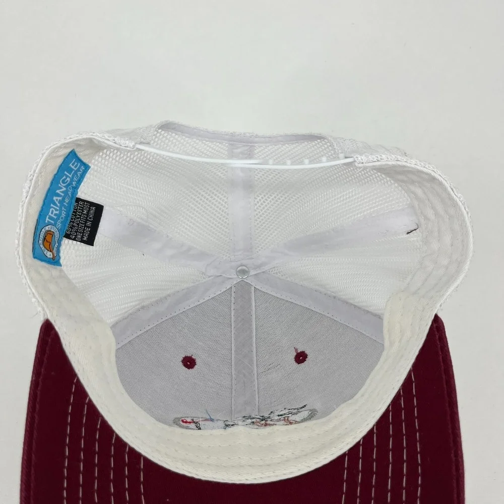 Triangle Sport Pismo Beach Golf Course Trucker Hat Maroon White Snapback